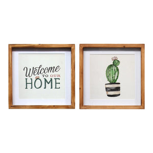 Framed Cactus Wall Décor Set of 2