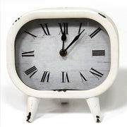Retro White Metal Table Clock