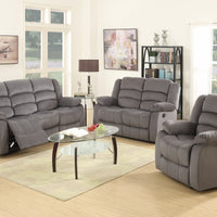 120" Contemporary Gray Fabric Sofa Set