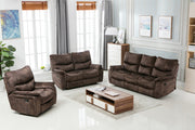120" Elegant Dark Brown Fabric Sofa Set