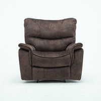 40" Elegant Dark Brown Fabric Reclining Chair