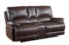 41" Stylish Brown Leather Console Loveseat