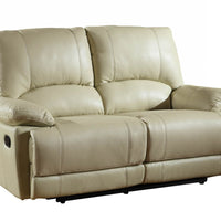 41" Stylish Beige Leather Loveseat