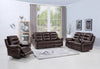 132" Comfortable Brown Faux Leather Sofa Set with a Console Loveseat