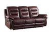 44" Comfortable Burgundy Leather Sofa