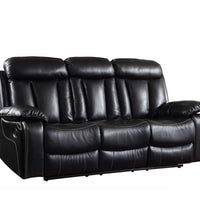 42" Sturdy Black Leather Sofa