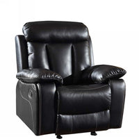 42" Sturdy Black Leather Chair