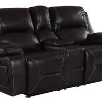 40" Classy Brown Leather Loveseat