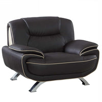 40" Sleek Brown Leather Chair