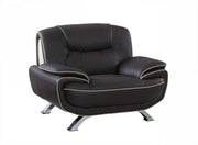 40" Sleek Brown Leather Chair