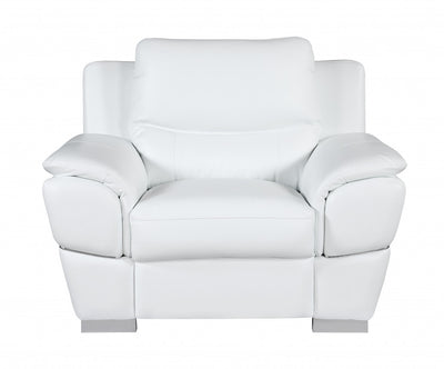 Chic White Leather Sofa Set
