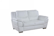 37" Chic White Leather Loveseat