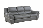 37" Chic Grey Leather Sofa