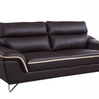 36" Charming Brown Leather Sofa