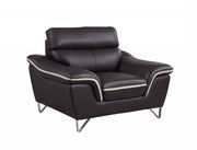 36" Brown Contemporary Leather Loveseat