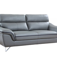 36" Charming Grey Leather Sofa