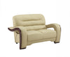 36" Glamorous Beige Leather Loveseat