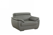 32-38" Captivating Grey Leather Chair
