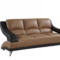 38" Dazzling Two-Tone Leather Sofa