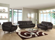 119" Fascinating Brown Leather Couch Set