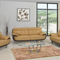118" Fascinating Two-Tone Leather Sofa Set