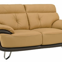 44" Fascinating Two-Tone Leather Loveseat