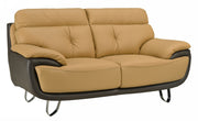44" Fascinating Two-Tone Leather Loveseat