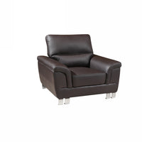 37" Modern Brown Leather Chair