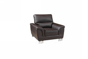 37" Modern Brown Leather Chair