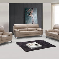 111" Classy Beige Leather Sofa Set