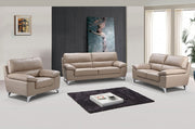 111" Classy Beige Leather Sofa Set