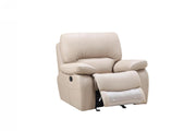 41" Sleek Beige Leather Chair