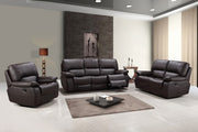 123" Sleek Brown Leather Sofa Set