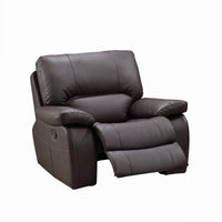 41" Sleek Brown Leather Chair