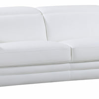 89" Sturdy White Leather Sofa