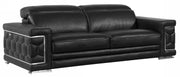 89" Sturdy Black Leather Sofa