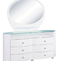 31" Sophisticated White High Gloss Dresser