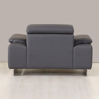 31" Tasteful Dark Grey Leather Chair