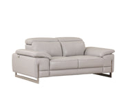 31" Tasteful Light Grey Leather Loveseat