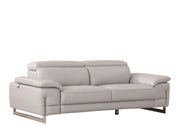 31" Tasteful Light Grey Leather Sofa