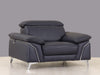 31" Fashionable Navy Leather Chair