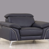 31" Fashionable Navy Leather Chair