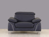 31" Fashionable Navy Leather Chair