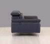 31" Fashionable Navy Leather Loveseat