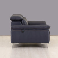 31" Fashionable Navy Leather Loveseat