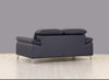 31" Fashionable Navy Leather Loveseat