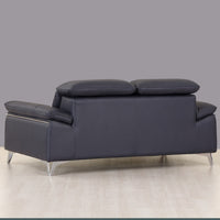 31" Fashionable Navy Leather Loveseat