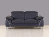 31" Fashionable Navy Leather Loveseat