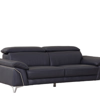 31" Fashionable Navy Leather Sofa