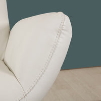 43" Contemporary White Leather Lounge Chair